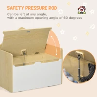 HOMCOM Kids Storage Bench, with Lid Pressure Rod - White(m-6)