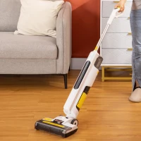 HOMCOM Aspirapolvere Senza Fili Wet & Dry, Scopa Elettrica Lavapavimenti con 2 Serbatoi(m-2)