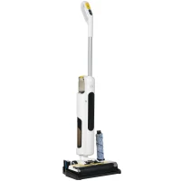 HOMCOM Aspirapolvere Senza Fili Wet & Dry, Scopa Elettrica Lavapavimenti con 2 Serbatoi(m-1)