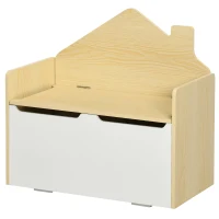 HOMCOM Kids Storage Bench, with Lid Pressure Rod - White(m-11)