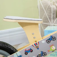 AIYAPLAY Bicicleta sin Pedales de Madera para Niños de 3-6 Años Bicicleta de Equilibrio Infantil 87x37x50 cm Gris(m-8)