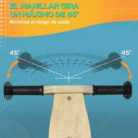 AIYAPLAY 2 en 1 Bicicleta sin Pedales de Madera para +18 Meses Triciclo Infantil con Sillín Ajustable 60x38x38 cm Rojo(m-6)