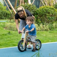 AIYAPLAY Bicicleta sin Pedales de Madera para Niños de 3-6 Años Bicicleta de Equilibrio Infantil 87x37x50 cm Gris(m-7)