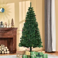 HOMCOM Brad de Crăciun 180 cm cu Globuri și Decorațiuni din PVC, Fier(m-2)