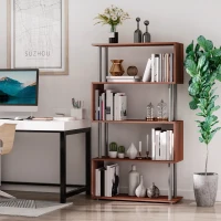 Homcom Biblioteca de Perete in Lemn, Castaniu, 80x30x145cm(m-10)