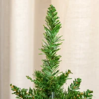HOMCOM 45cm Mini Brad de Craciun Artificial Pin, 50 Ramuri, Geanta de baza din iuta, PVC(m-7)