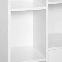 Homcom Biblioteca Alba 80×23,5×118 cm – Lemn cu Picioare din Pin(m-7)