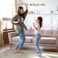 HOMCOM Cream and Green Rug, Floral Boho Area Rugs, Large Carpet for Living Room, Bedroom, Dining Room, 230 x 160cm(m-4)