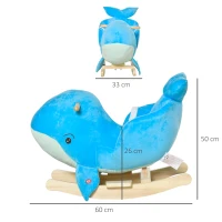 HOMCOM Koń na biegunach z dźwiękiem zwierzak na biegunach huśtawka dla dzieci zabawka dzieci drewno topolowe(m-3)