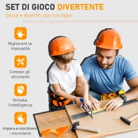 Homcom Banco da Lavoro Giocattolo per Bambini 3-6 Anni con 60 Attrezzi Giallo e Nero(m-6)