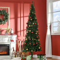 HOMCOM Brad de Craciun Artificial 210cm 631 Ramuri Dese, Verde(m-11)