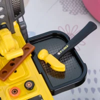 Homcom Banco da Lavoro Giocattolo per Bambini 3-6 Anni con 60 Attrezzi Giallo e Nero(m-7)
