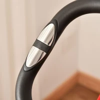 HOMCOM 2-in-1 Folding Exercise Bike with 8-Level Magnetic Resistance, Arm Resistance Band, Pulse Sensor, Red(m-10)