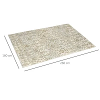 HOMCOM Cream and Green Rug, Floral Boho Area Rugs, Large Carpet for Living Room, Bedroom, Dining Room, 230 x 160cm(m-3)