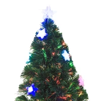 HOMCOM 5ft Fibre Optic Artificial Christmas Tree W/ Stars Lights-Green(m-9)