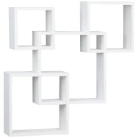 HOMCOM Estantería de Pared con 4 Cubos Estante Flotante de Madera para Salón  Estilo Moderno 65x10,2x64,5 cm Blanco(m-1)