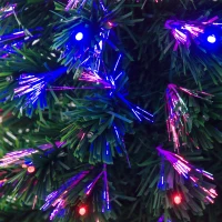 HOMCOM 4 Feet Prelit Artificial Christmas Tree with Multi-Coloured Fiber Optic LED Light, Holiday Home Xmas Decoration, Green(m-9)