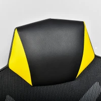 Vinsetto Scaun gaming, Ergonomic, Inaltime reglabila, Piele ecolologica, Negru/Galben(m-8)