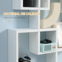 HOMCOM Estantería de Pared con 4 Cubos Estante Flotante de Madera para Salón  Estilo Moderno 65x10,2x64,5 cm Blanco(m-6)