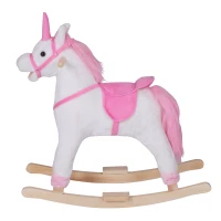 HOMCOM balansoar din lemn, forma de unicorn, 78x28x68 cm(m-8)