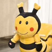 HOMCOM Balansoar Albină din Lemn pentru Copii 60 x 33 x 45cm Galben și Negru(m-8)