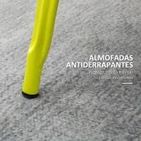 HOMCOM Conjunto de 2 Cadeiras com Estrutura de Aço Conjunto de Cadeiras Modernas com Encosto 45x51,5x85cm Verde(m-6)