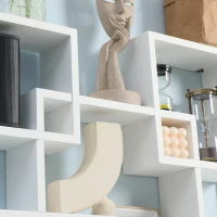 HOMCOM Estantería de Pared con 4 Cubos Estante Flotante de Madera para Salón  Estilo Moderno 65x10,2x64,5 cm Blanco(m-8)