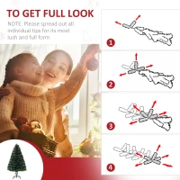 HOMCOM 4 Feet Prelit Artificial Christmas Tree with Multi-Coloured Fiber Optic LED Light, Holiday Home Xmas Decoration, Green(m-6)