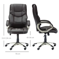 Vinsetto Ergonomic Executive Office Desk Chair PU Leather Brown(m-3)