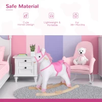 HOMCOM balansoar din lemn, forma de unicorn, 78x28x68 cm(m-4)