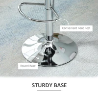 HOMCOM  Barstools Set of 2, Swivel Fabric Breakfast Kitchen Stools, Adjustable Bar Stools with Backs, Footrest for Home Pub(m-7)