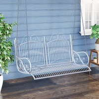 Outsunny wisząca ławka huśtawka ogrodowa huśtawka z metalowym(m-10)