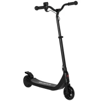 HOMCOM Electric Scooter, 120W Motor E-Scooter with Battery Display, Adjustable Height, Rear Brake for Ages 6+ Years - Black(m-1)