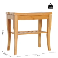 Homcom Scaunel cu Raft in Bambù Natural(m-3)