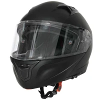 HOMCOM Casco Moto Integrale con Visiera Esterna e Parasole, Slot per Bluetooth e Certificato ECE R22, Taglia XL 61/62cm, Nero(m-1)