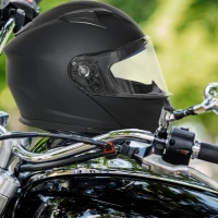 HOMCOM Casco Moto Integrale con Visiera Esterna e Parasole, Slot per Bluetooth e Certificato ECE R22, Taglia XL 61/62cm, Nero(m-2)