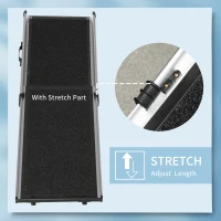 PawHut Portable Dog Ramp, Telescoping Dog Car Ramp with Carry Handle, Non-Slip, Aluminium Frame, Black(m-5)