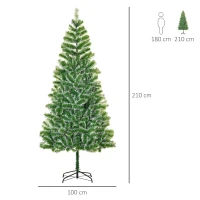 HOMCOM 7FT Indoor Christmas Tree Artificial Decoration Xmas Gift with Metal Stand Branch Tips(m-3)