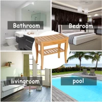 Homcom Scaunel cu Raft in Bambù Natural(m-7)