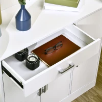 HOMCOM Modern Sideboard with Storage Cabinet, Floor Cupboard with Drawer for Living Room, Bedroom, Hallway, White(m-8)