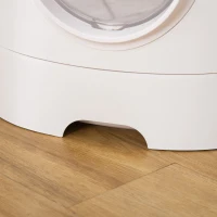 PawHut Portable Cat Litter Box, Pet Toilet with Front Entry Top Exit, Fully Enclosed Kitten Pan with Scoop, White(m-12)