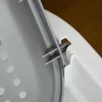 PawHut Cat Litter Box with with Front Entrance Top Exit, Enclosed Pet Toilet Kitten Pan with Scoop, White(m-11)