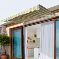 Outsunny markiza, markiza przegubowa, korbka ręczna, balkon, 2,95 x 2,45 m, aluminium, kolor: żółty, szary(m-10)