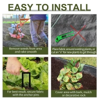 Outsunny 2x50m Gardener Premium Weed Barrier Landscape Fabric Durable & Heavy-Duty Weed Block Gardening Mat, Easy Setup & Superior Weed Control Convenient Design(m-6)