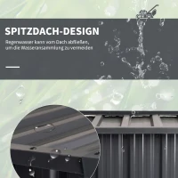 Outsunny Mähroboter Garage aus verzinkte Stahl Überdachung mit Satteldach, wetterfest Garage für Rasenmäher Unterstand Rasenroboter Carport, 88 x 87 x 60 cm Schwarz(m-5)