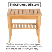 Homcom Scaunel cu Raft in Bambù Natural(m-6)