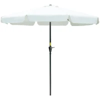 Outsunny Parasol Garden Umbrella Ø2.66m UV Protection 50+ 8 Ribs Tilt-Adjustable Beige(m-1)
