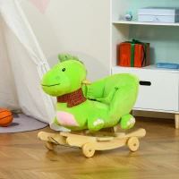 HOMCOM Cavalo de Balanço para Crianças Acima de 18 Meses de Madeira com Rodas 60x32x52 cm(m-2)