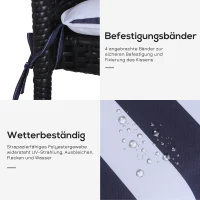 Outsunny 6-częściowy zestaw poduszek siedzisk, poduszka na krzesło, poduszka podłogowa, wyściełana poduszka, poduszka na siedzenie, nakładka na siedzenie(m-5)