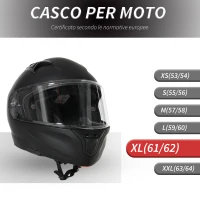 HOMCOM Casco Moto Integrale con Visiera Esterna e Parasole, Slot per Bluetooth e Certificato ECE R22, Taglia XL 61/62cm, Nero(m-4)